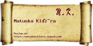 Matuska Klára névjegykártya