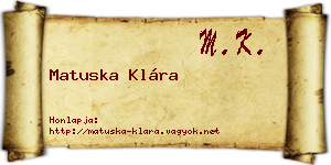 Matuska Klára névjegykártya