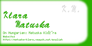 klara matuska business card